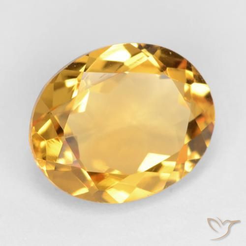 3.07 ct Golden Citrine Stone, Natural Citrine in Oval Facet Shape for Sale
