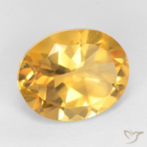 3.28 ct Golden Citrine Stone, Natural Citrine in Oval Facet Shape for Sale