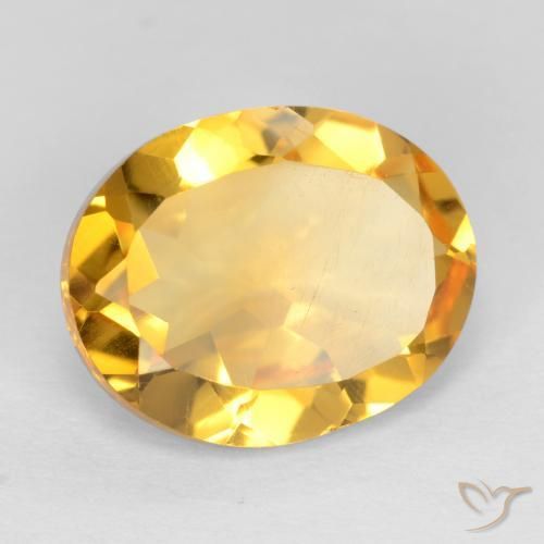 2.96 ct Golden Citrine Stone, Natural Citrine in Oval Facet Shape for Sale