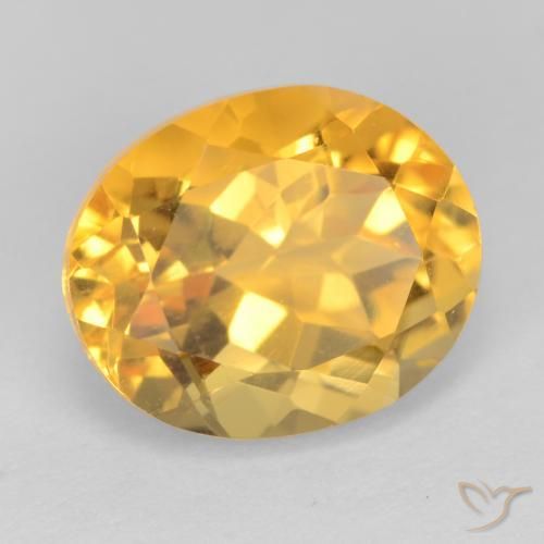 3.90 ct Golden Citrine Stone, Natural Citrine in Oval Facet Shape for Sale