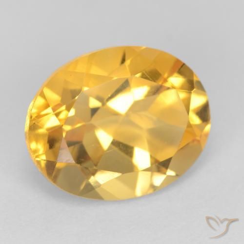3.48 ct Golden Citrine Stone, Natural Citrine in Oval Facet Shape for Sale