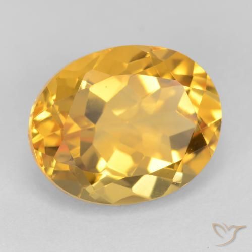 3.71 ct Golden Citrine Stone, Natural Citrine in Oval Facet Shape for Sale