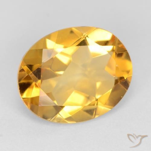 3.02 ct Golden Citrine Stone, Natural Citrine in Oval Facet Shape for Sale