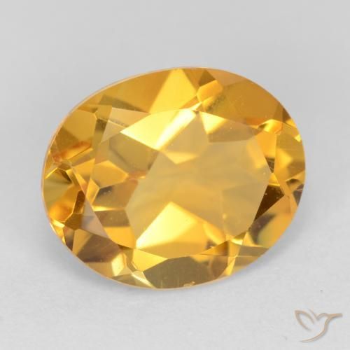 3.02 ct Golden Citrine Stone, Natural Citrine in Oval Facet Shape for Sale