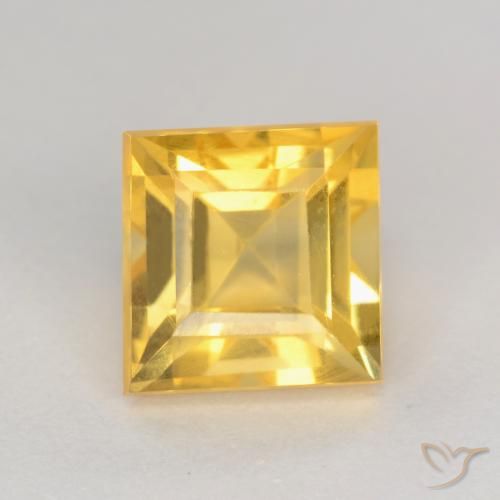 2.01ct Natural Medium Gold Citrine, Square, VS