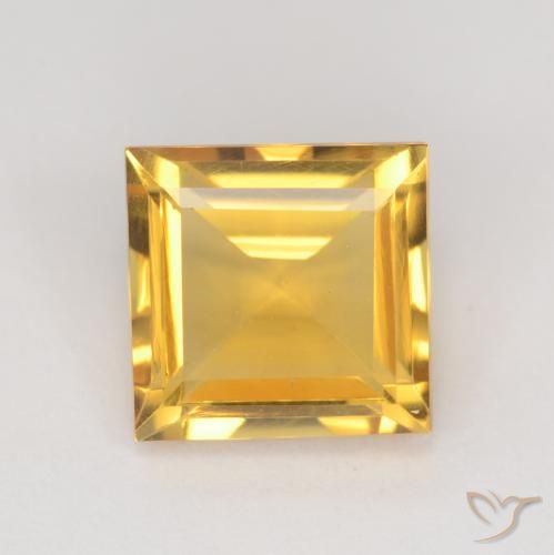 3.14ct Natural Golden Orange Citrine, Square, VS