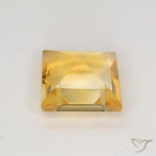 Citrine Gemstone in 7.6 x 7.4 mm Size for Sale, Citrine Stone in Gold Color