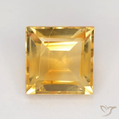 3.65ct Natural Golden Citrine, Square, VS-SI