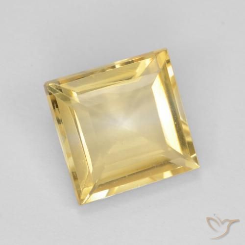 2.01 ct Golden Citrine Stone, Natural Citrine in Square Facet Shape for Sale
