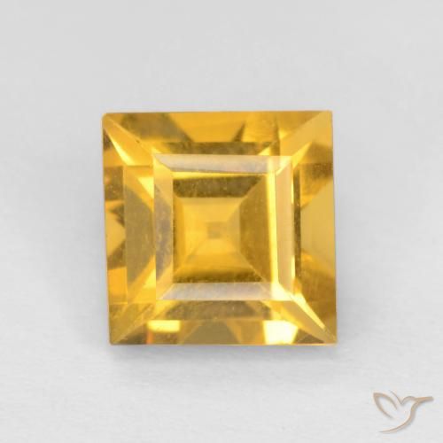 1.60ct Natural Medium Gold Citrine, Square, VVS-VS