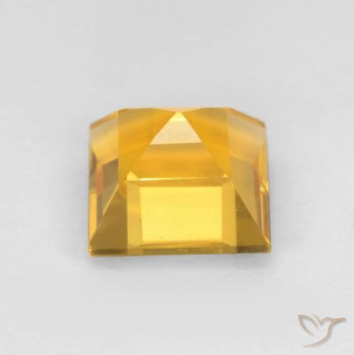 Citrine Gemstone in 7 x 7 mm (calibrated) Size for Sale, Citrine Stone in Medium Gold Color
