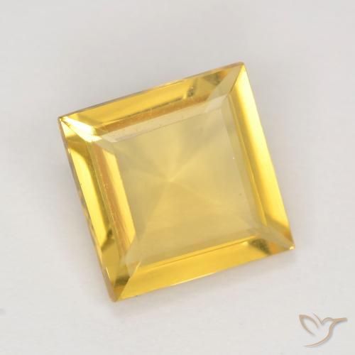 1.87 ct Golden Citrine Stone, Natural Citrine in Square Facet Shape for Sale