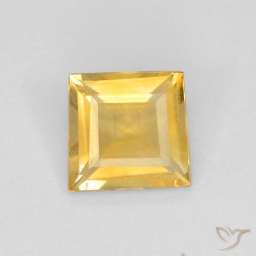 Naranja dorado Citrina Gema - 0.8ct Forma cuadrada (ID: 546662)