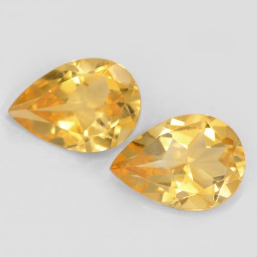 Bright Gold Citrine Gem - 0.6ct Pear Facet (ID: 546736)