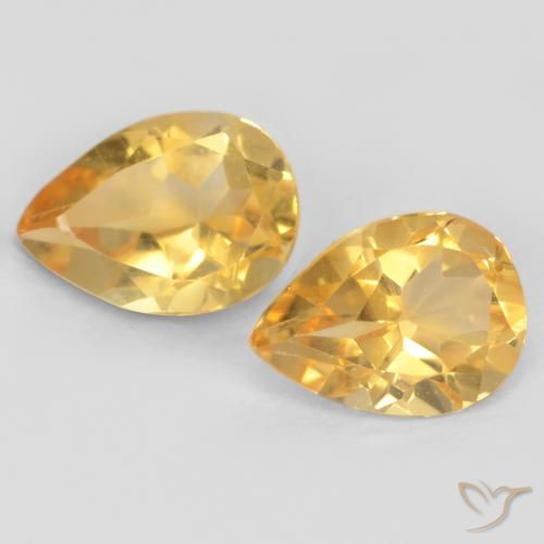 1.23ctw Natural Gold Citrine, Pear Shape, VVS-VS