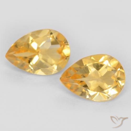 1.25 ct Yellow Citrine, 7 x 5 mm Pear Cut From Brazil, Photo A