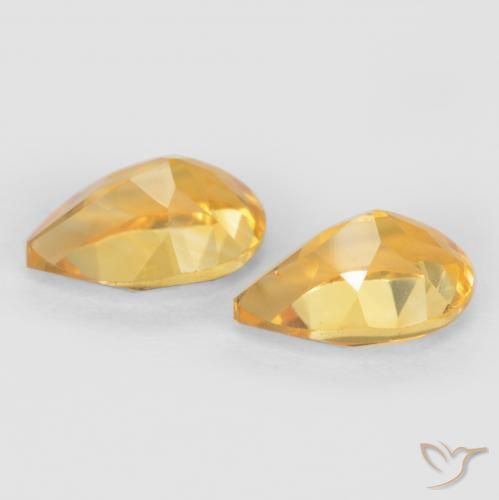 Citrine Gemstones in 7 x 5 mm (calibrated) Size for Sale, Citrine Stones in Gold Color