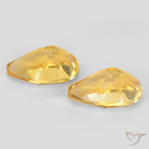 Citrine Gemstones in 7 x 5 mm (calibrated) Size for Sale, Citrine Stones in Medium Gold Color