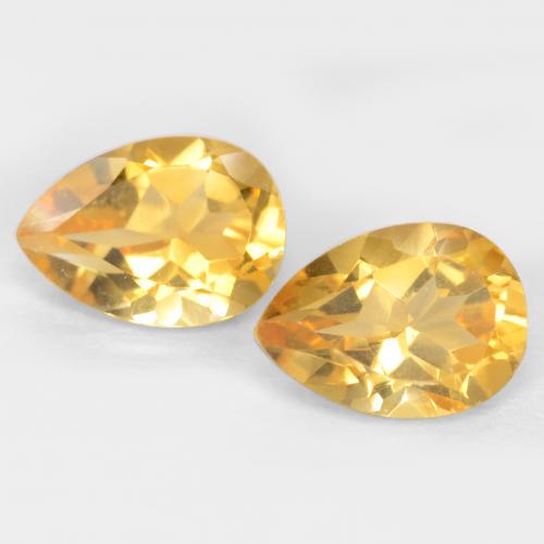 Doré moyen-foncé Citrine gemme - 0.7ct Poire facette (ID: 546745)