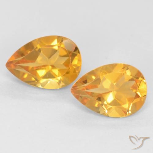 1.28 ct Yellow Citrine, 7 x 5 mm Pear Cut From Brazil, Photo A