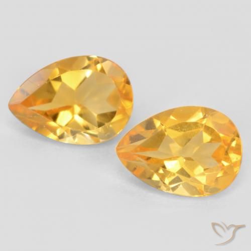 1.49 ct Yellow Citrine, 7.1 x 5.1 mm Pear Cut From Brazil, Photo A