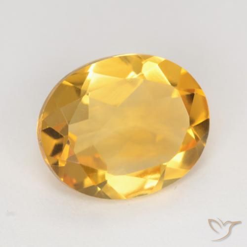 3.04 ct Golden Citrine Stone, Natural Citrine in Oval Facet Shape for Sale