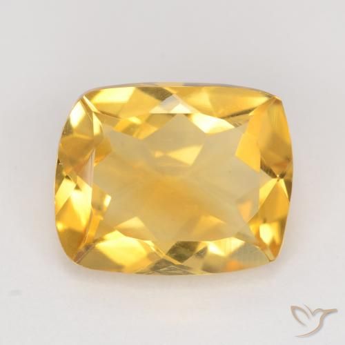 3.30ct Natural Medium Gold Citrine, Cushion, VS