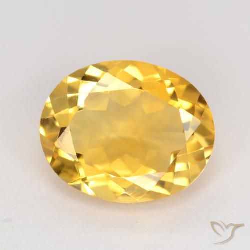 3.18ct Natural Medium Gold Citrine, Oval, VS