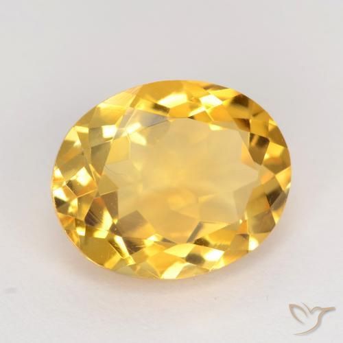 3.18 ct Golden Citrine Stone, Natural Citrine in Oval Facet Shape for Sale
