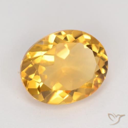 3.06 ct Golden Citrine Stone, Natural Citrine in Oval Facet Shape for Sale