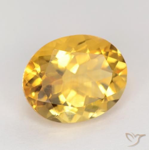 3.28 ct Golden Citrine Stone, Natural Citrine in Oval Facet Shape for Sale