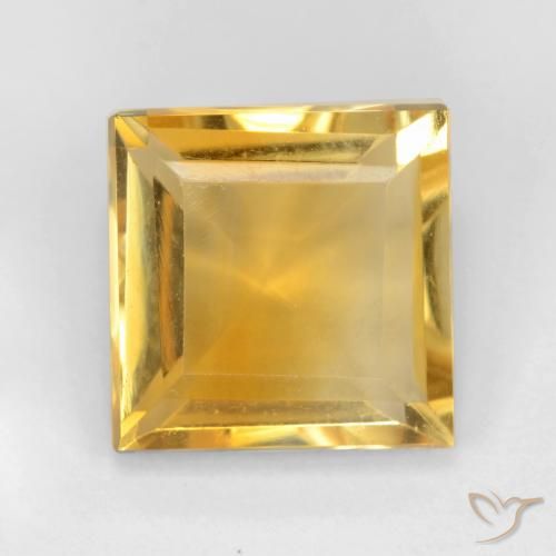 3.06ct Natural Medium Golden Citrine, Square, VS