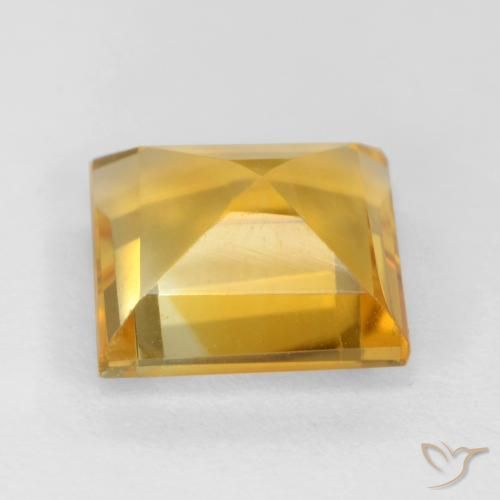 Citrine Gemstone in 9 x 9 mm (calibrated) Size for Sale, Citrine Stone in Medium Golden Color