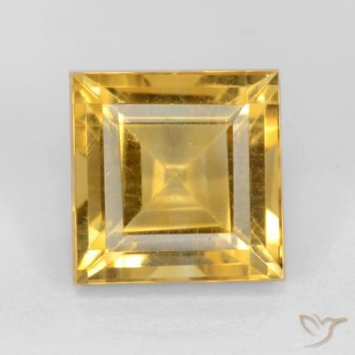 Citrino dorato taglio quadrato da 3,23 ct dal Brasile, dimensione 8,5 x 8,5mm, pietra preziosa naturale non trattati , purezza VS, Citrino Taglio quadrato da 1 pz, durezza Mohs di 7 adatto per gioielli da indossare ogni giorno, Simboleggia abbondanza e prosperità, Photo A