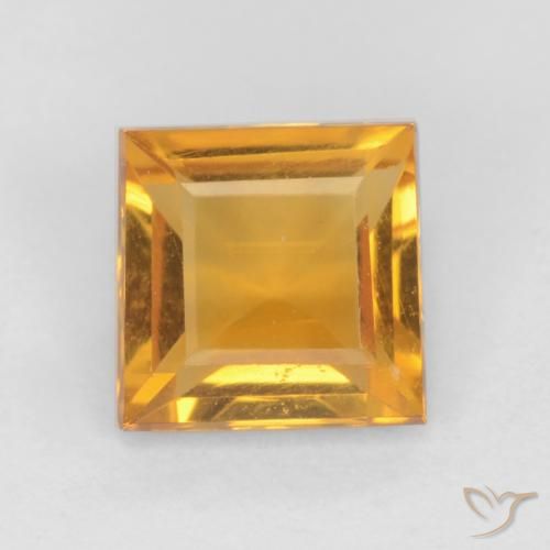 0.79ct Natural Dark Orange-Gold Citrine, Square, VS