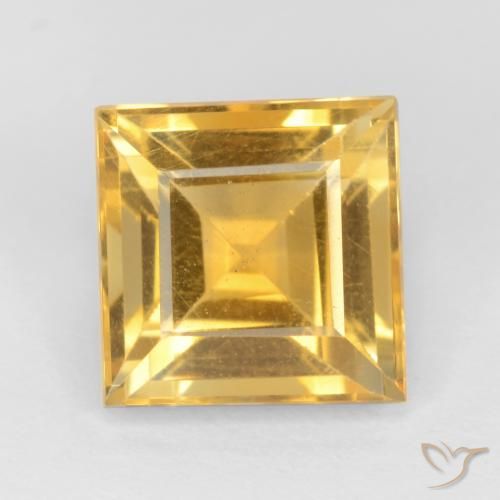 3.08ct Natural Medium Gold Citrine, Square, VS