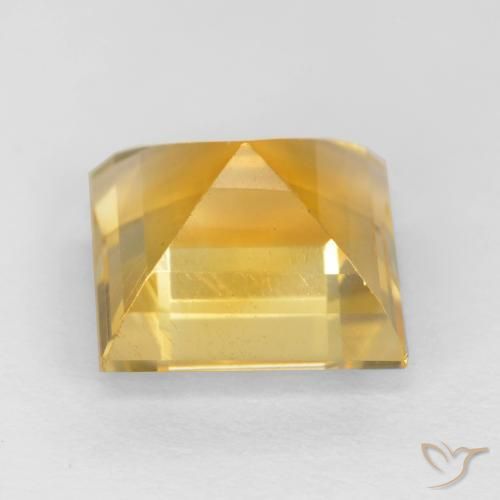 Citrine Gemstone in 9 x 9 mm (calibrated) Size for Sale, Citrine Stone in Medium Gold Color