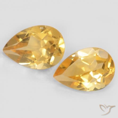 1.28 ct Yellow Citrine, 7 x 5 mm Pear Cut From Brazil, Photo A