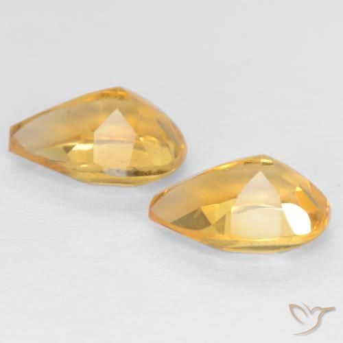 Citrine Gemstones in 7 x 5 mm (calibrated) Size for Sale, Citrine Stones in Gold Color