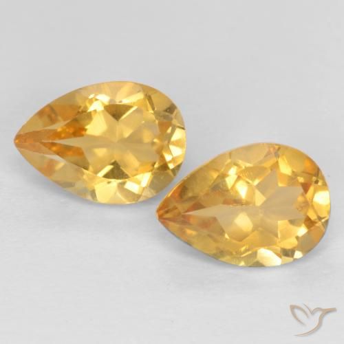 1.37 ct Yellow Citrine, 7.1 x 5.1 mm Pear Cut From Brazil, Photo A