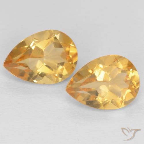 1.28 ct Yellow Citrine, 7.1 x 5.1 mm Pear Cut From Brazil, Photo A