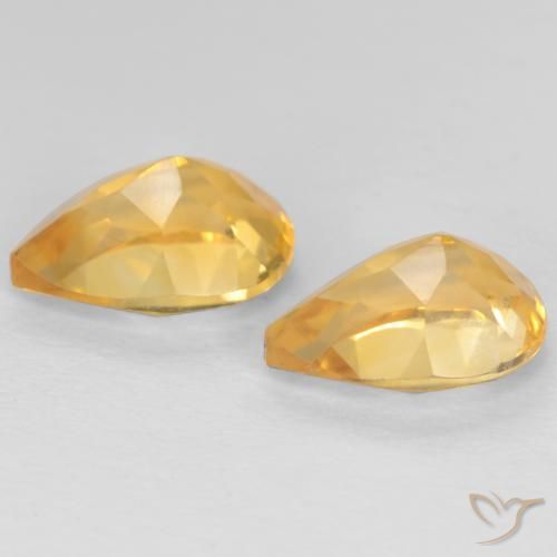 Citrine Gemstones in 7 x 5 mm (calibrated) Size for Sale, Citrine Stones in Light Orange-Gold Color