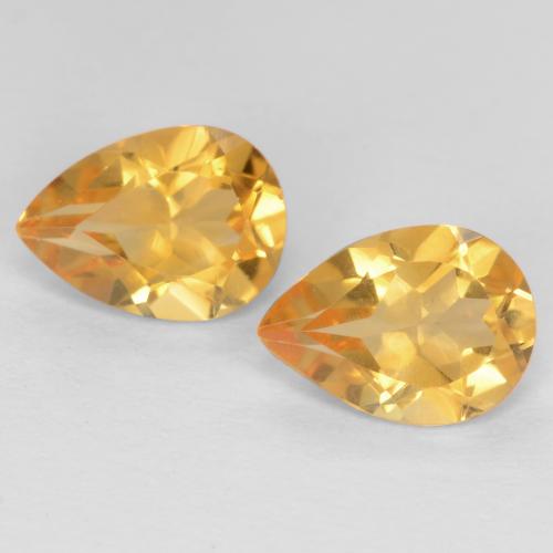 Light Orange-Gold Citrine Gem - 0.6ct Pear Facet (ID: 546897)