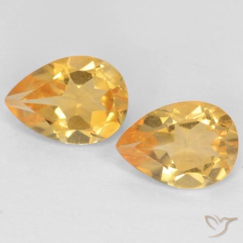 1.18 ct Yellow Citrine, 7.2 x 5.2 mm Pear Cut From Brazil, Photo A