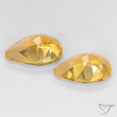 Citrine Gemstones in 7 x 5 mm (calibrated) Size for Sale, Citrine Stones in Orange-Gold Color