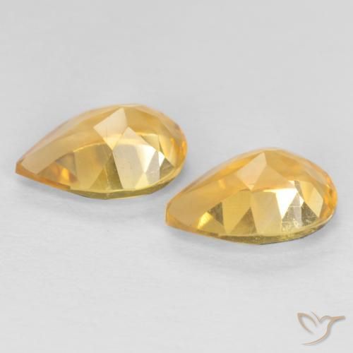 Citrine Gemstones in 7 x 5 mm (calibrated) Size for Sale, Citrine Stones in Orange-Gold Color
