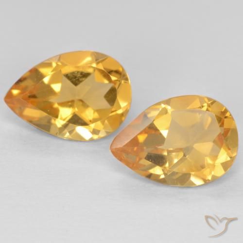 1.19 ct Yellow Citrine, 7 x 5.1 mm Pear Cut From Brazil, Photo A