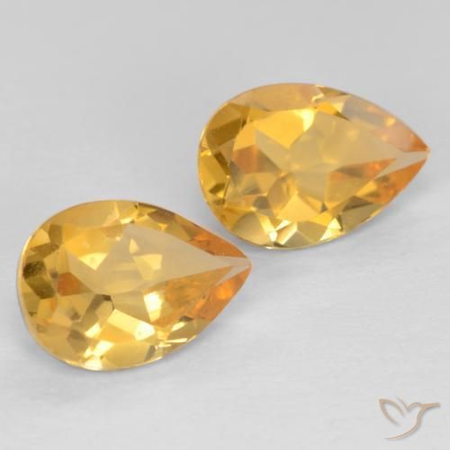 1.19 ctw Golden Citrine Stones, Natural Citrine in Pear Facet Shape for Sale