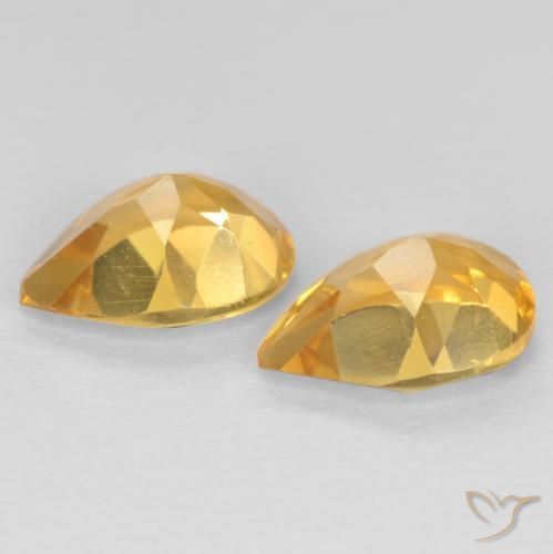 Citrine Gemstones in 7 x 5 mm (calibrated) Size for Sale, Citrine Stones in Medium-Dark Golden Color
