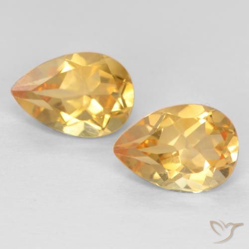 1.27 ct Yellow Citrine, 7 x 5 mm Pear Cut From Brazil, Photo A